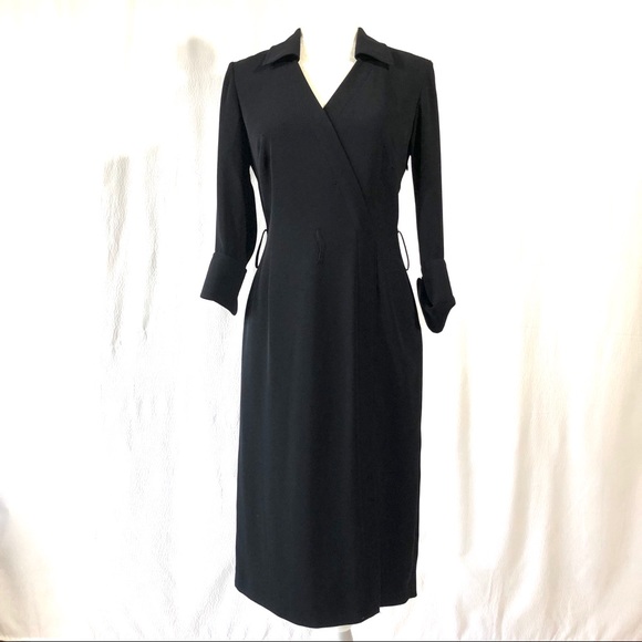Tahari Dresses & Skirts - Tahari Arthur S. Levine Black Faux Wrap Dress